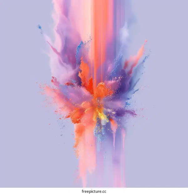 Colorful powder explosion on a white background