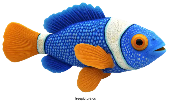 [Transparent Background PNG]Colorful Cartoon Clownfish Illustration