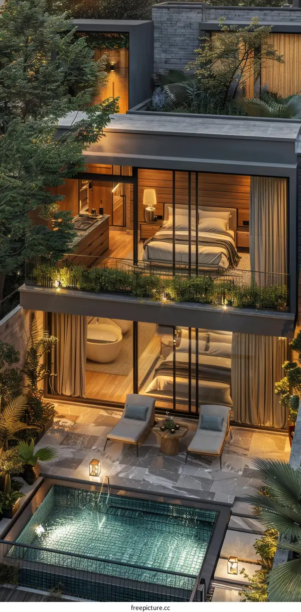 Modern Luxury Rooftop Pool House