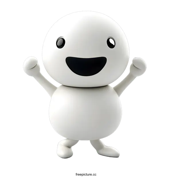 [Transparent Background PNG]Smiling Cartoon Character Illustration with White Background