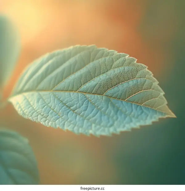 A Close-up of a Single Leaf with Veins Showing