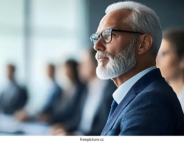 Thoughtful Businessman in a Meeting