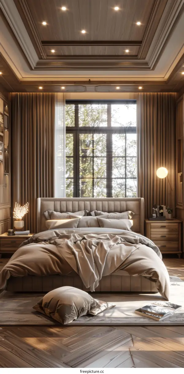 Cozy Bedroom with Window and Furniture