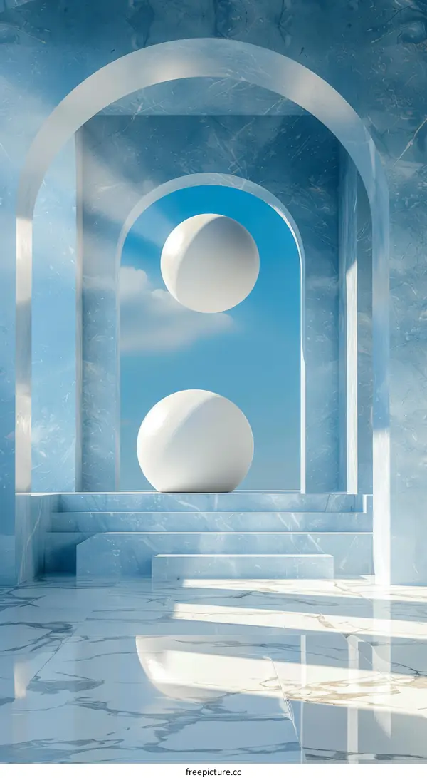 Abstract Blue Marble Architectural Design