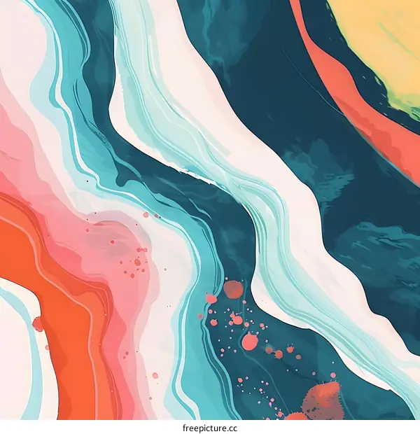 Abstract Colorful Paint Swirls Pattern Background