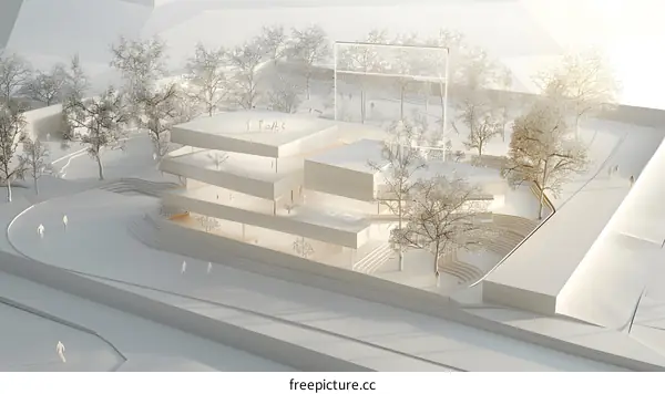 Modern Architecture Building Design with People