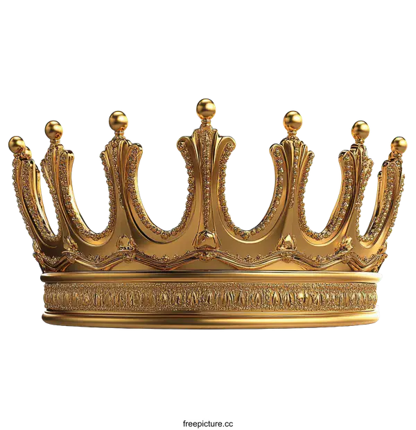 [Transparent Background PNG]Golden Royal Crown Illustration
