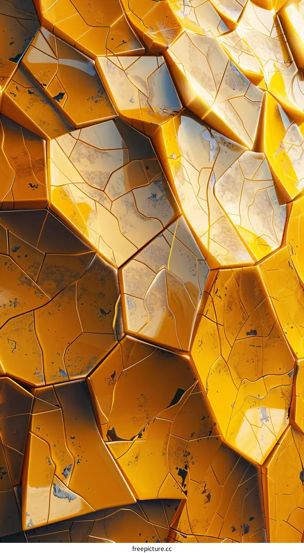 Golden Crystallized Abstract Background Texture