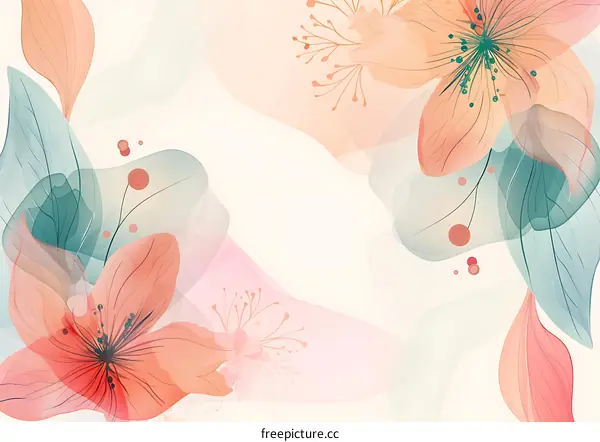 Watercolor Abstract Flowers Artistic Background