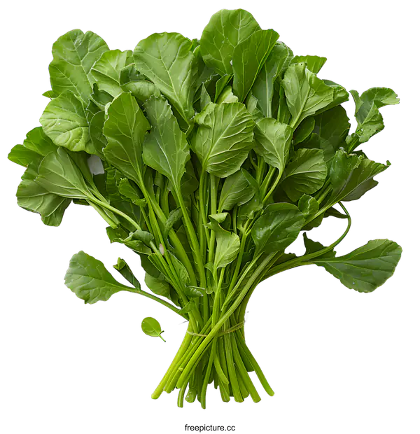 [Transparent Background PNG]Fresh Organic Tatsoi Greens