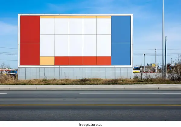 Modern Geometric Billboard on Roadside