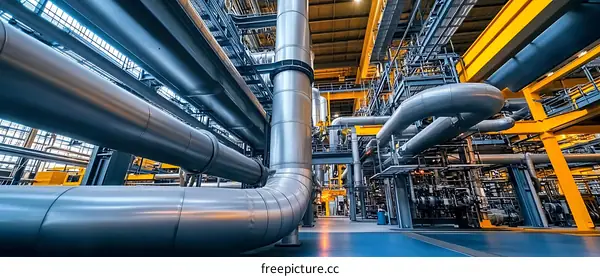 Industrial Power Plant Pipes and Machinery