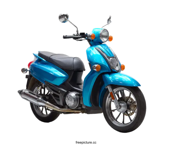 [Transparent Background PNG]Stylish Blue Scooter on White Background