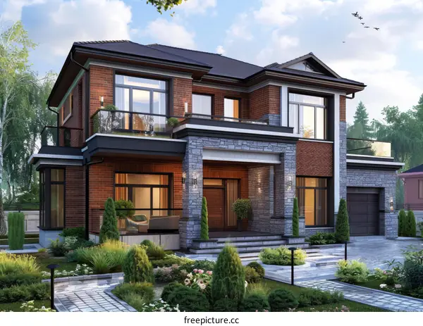 Modern House Exterior Design Illustration
