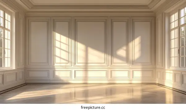 Elegant Empty Room with Classic Panelling