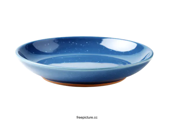 [Transparent Background PNG]Stylish Blue Ceramic Plate with Subtle Design