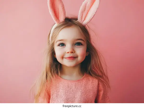 Adorable Little Girl with Easter Bunny Ears