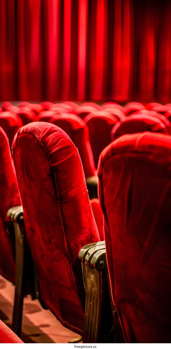 Empty Red Seats in a Theater