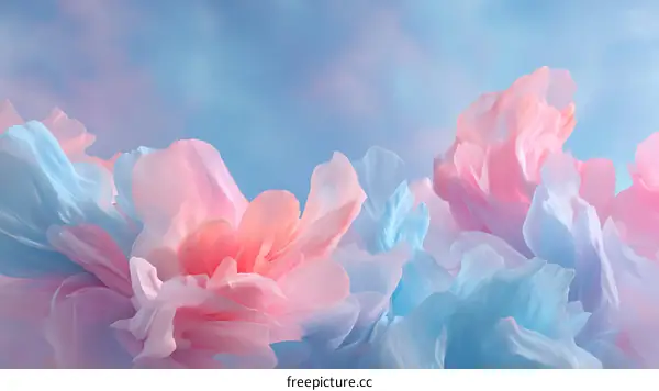 Abstract Pastel Flowers in Soft Colors