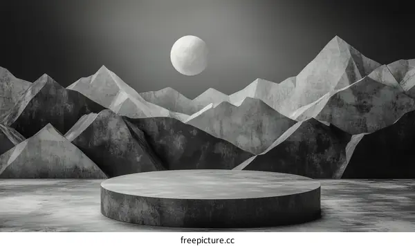 Abstract Concrete Mountain Landscape Product Display