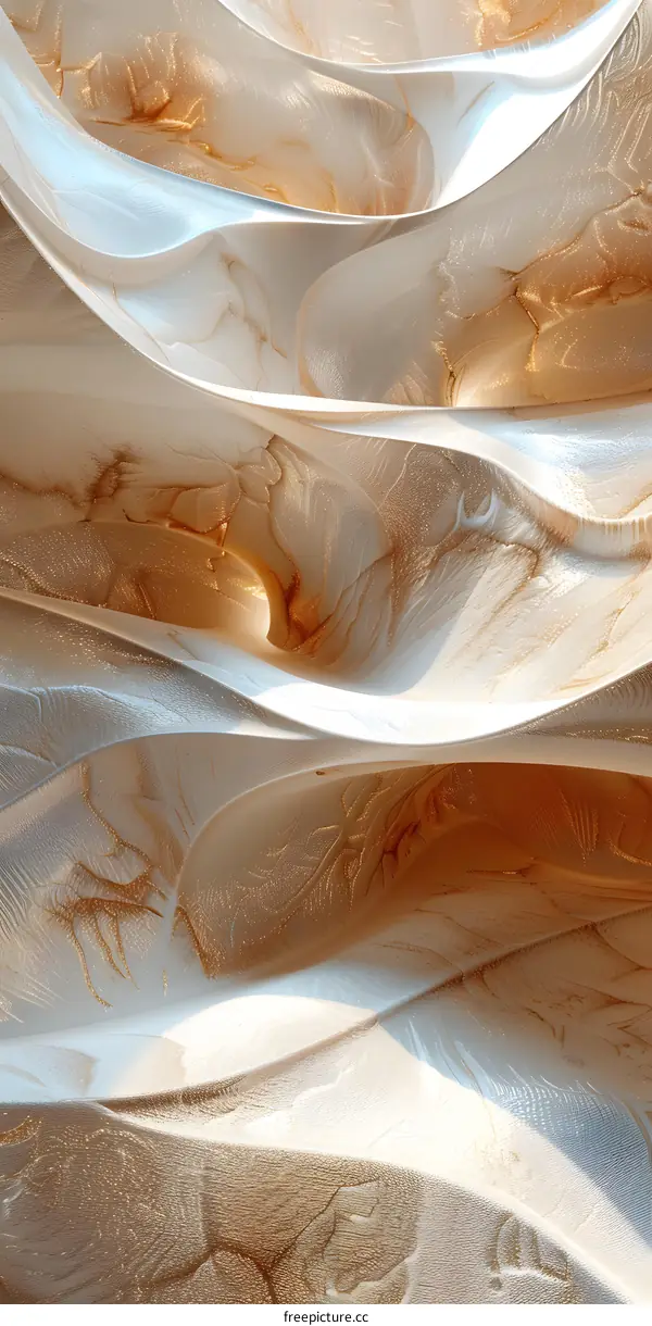 Elegant Smooth White and Gold Marble Texture Background