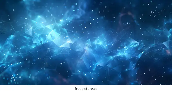 Blue abstract background with a triangular grid