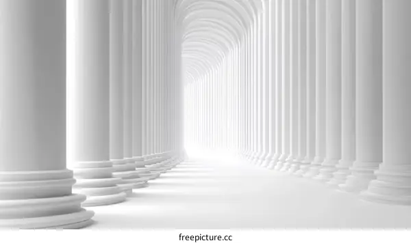 Ancient Columns in a Light-Filled Arcade