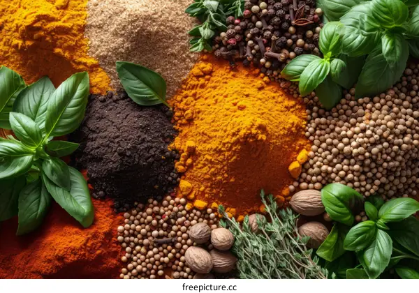 A variety of spices and herbs