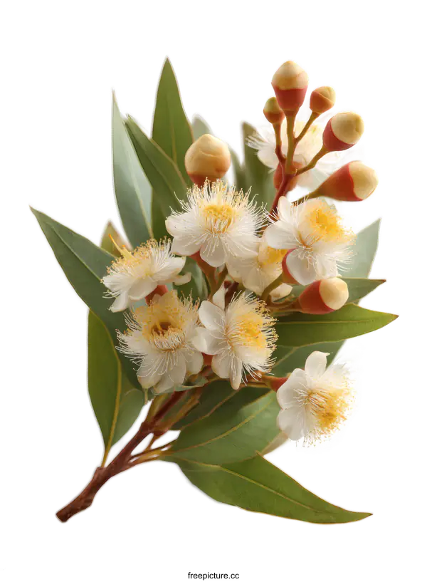 [Transparent Background PNG]Closeup of Beautiful Eucalyptus Flower Bouquet