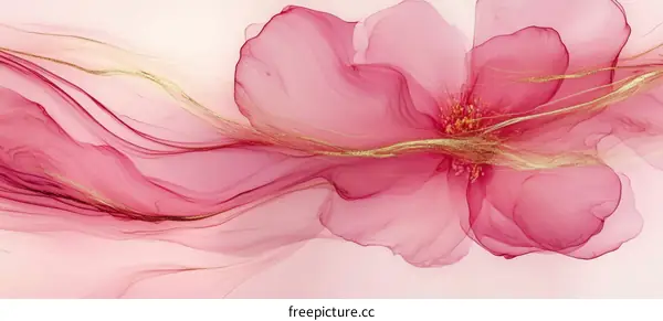 Abstract Pink Floral Art Piece