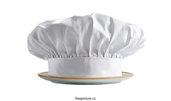 [Transparent Background PNG]Chefs Hat on a Plate Isolated