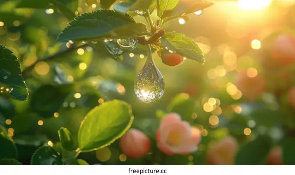 A Drop of Water on a Branch