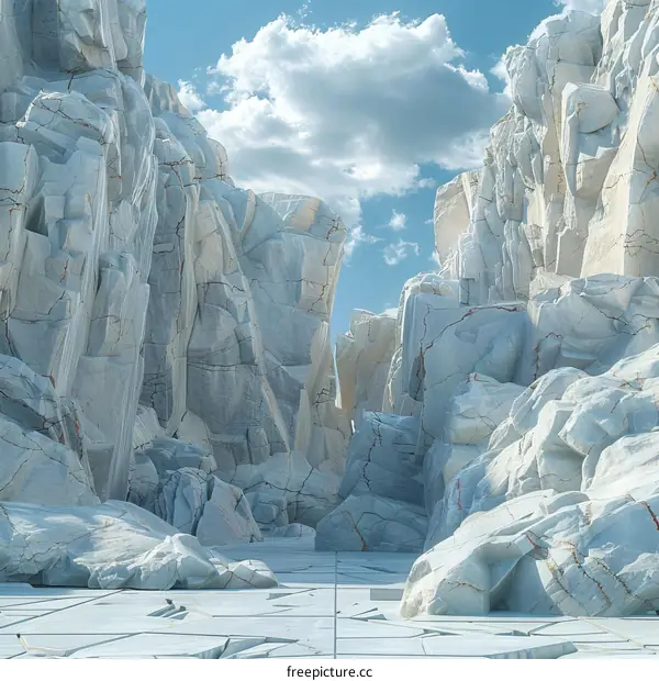 White Marble Canyon Landscape Illustration