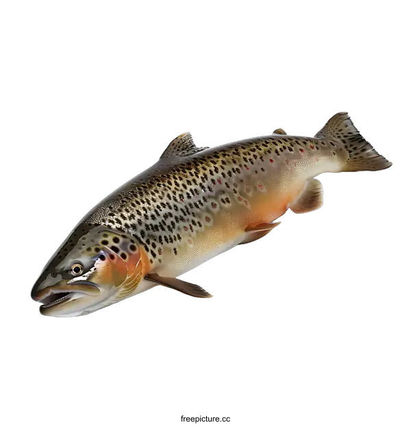 [Transparent Background PNG]brown trout isolated on white background
