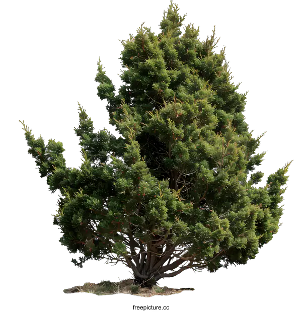 [Transparent Background PNG]Green Coniferous Tree Isolated On White Background