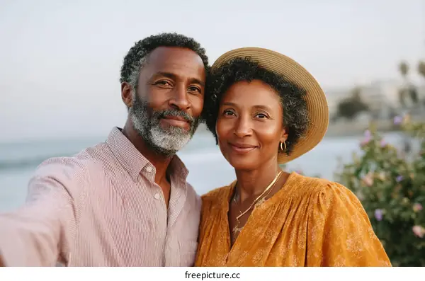Happy Couple Portraits by the Beach