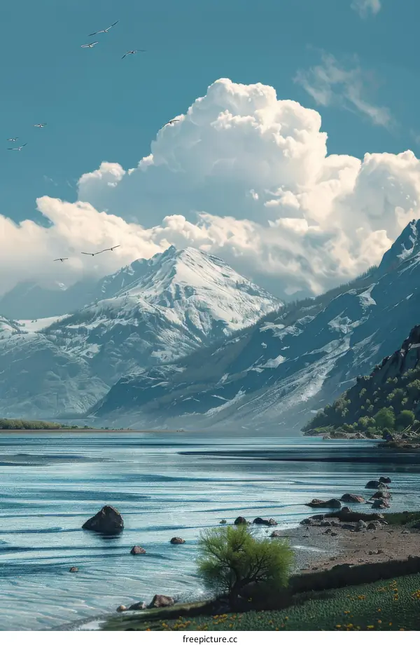 Majestic Mountain Lake Scenery