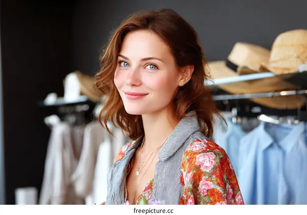 Young Woman in Fashion Boutique