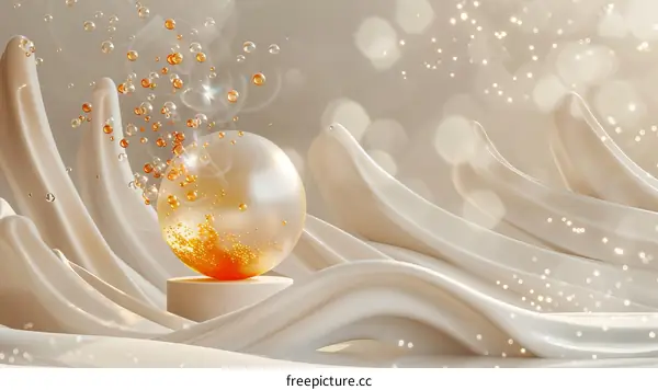 Elegant Cream Abstract Sphere Display