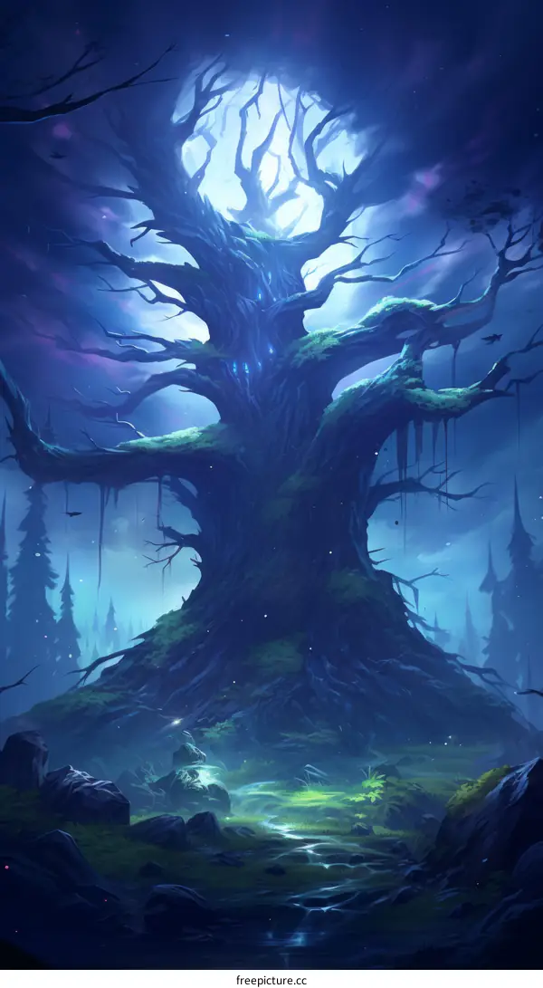 Mystical Moonlight Forest