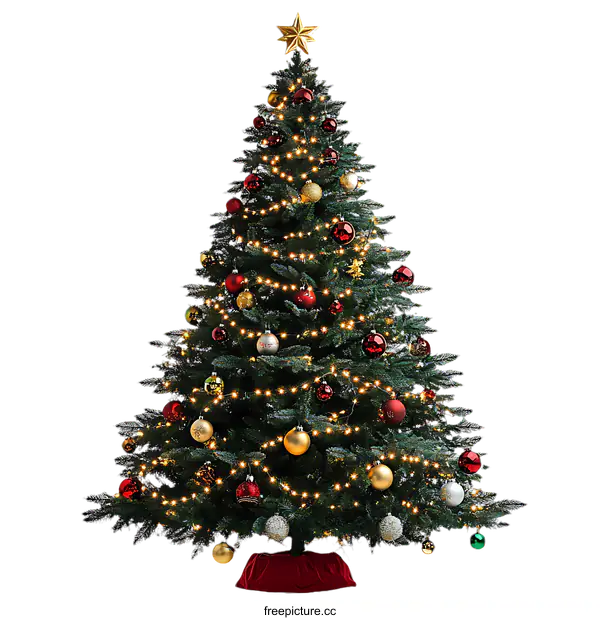 [Transparent Background PNG]Beautiful Christmas Tree with Decorations