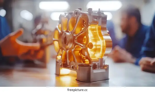 Engine Component Examination in a Workshop Setting