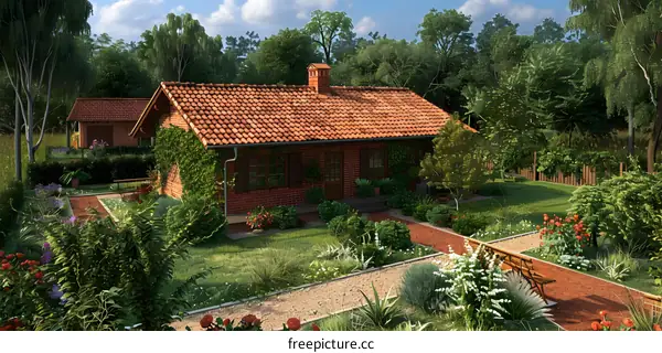 Beautiful Red Brick Cottage With Lush Garden