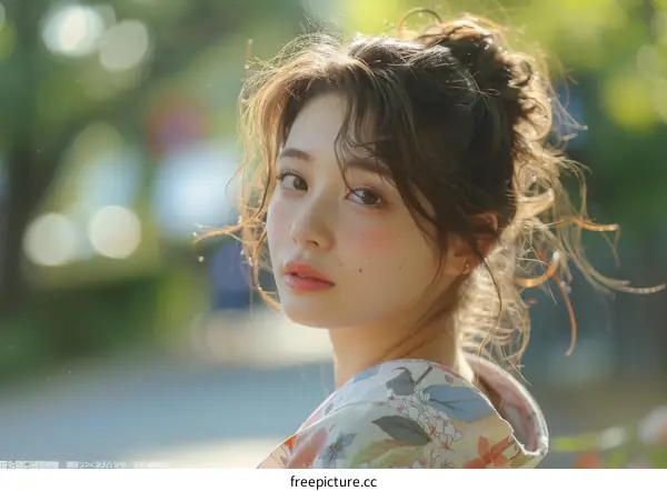 Asian Woman Outdoor Portrait with Natural Light