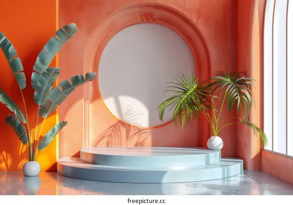 Geometric Shapes and Plants for Modern Interior Design