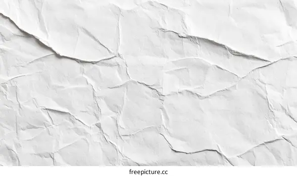 Wrinkled White Paper Texture Background