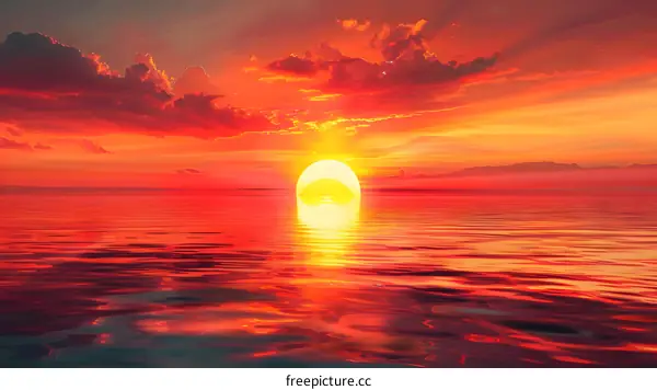 Sunset over the ocean