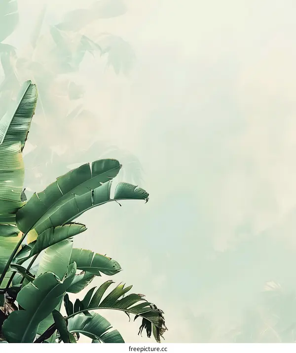 Tropical Leaves Background With Green Foliage