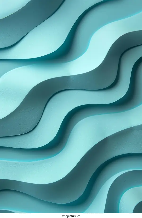 Abstract Blue Wavy Paper Cut Background