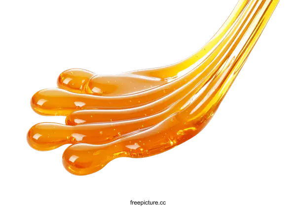 [Transparent Background PNG]Golden Honey Drizzle in a Streamline
